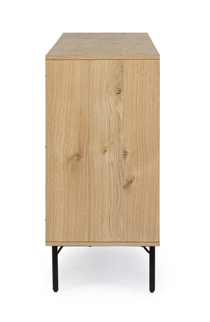 Credenza "Stanwood" con 3 ante e 3 cassetti, in mdf, finitura in rovere