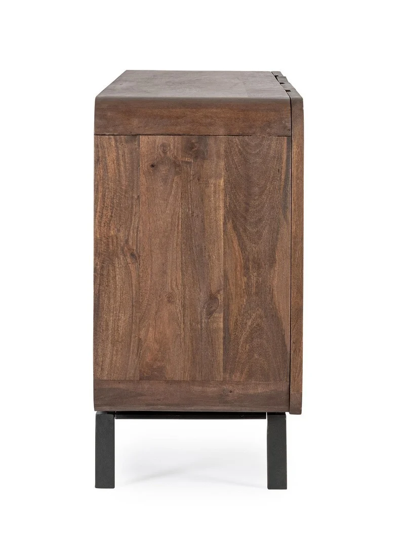 Credenza "Orissa" in legno di mango, color naturale, gambe in acciaio resistente