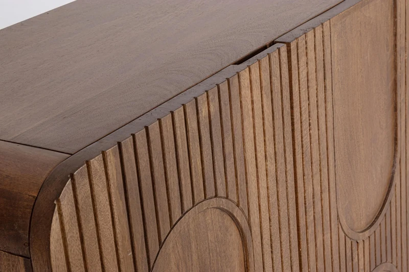 Credenza "Orissa" in legno di mango, color naturale, gambe in acciaio resistente