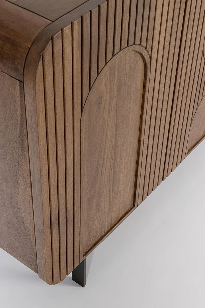 Credenza "Orissa" in legno di mango, color naturale, gambe in acciaio resistente
