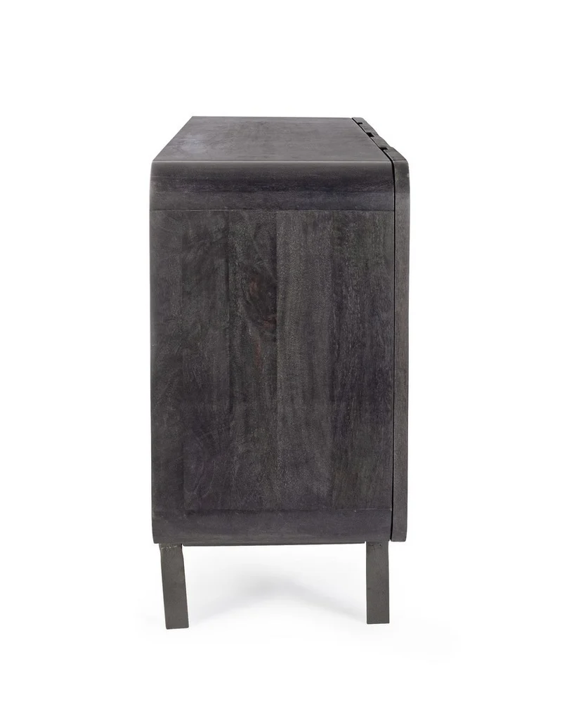 Credenza "Orissa" in legno di mango, color naturale, gambe in acciaio resistente