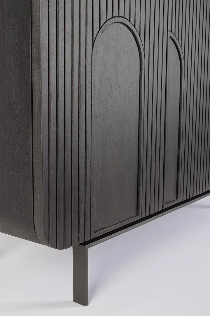 Credenza "Orissa" in legno di mango, color naturale, gambe in acciaio resistente