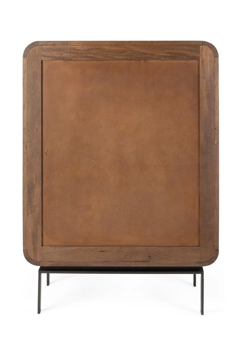 Mobile alto "Orissa" con 4 ante, in legno di mango, color naturale, 90 x 42 x 120h cm