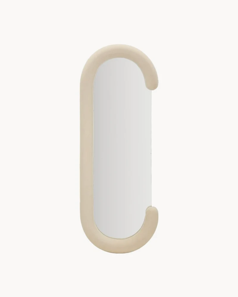 Specchio con cornice in velluto Chantal