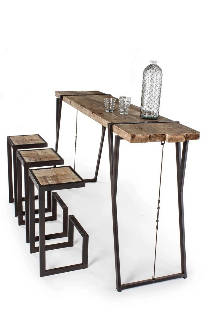 Sgabello da bar Blocks per interno, Struttura In Acciaio, 36 x 32 x 70 cm