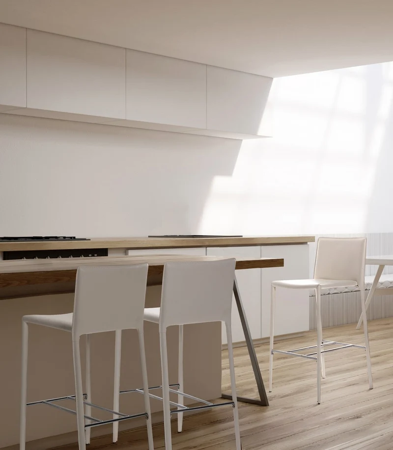 Sgabello da bar Catherine per interno, Struttura In Acciaio, 52 x 46 x 105 cm