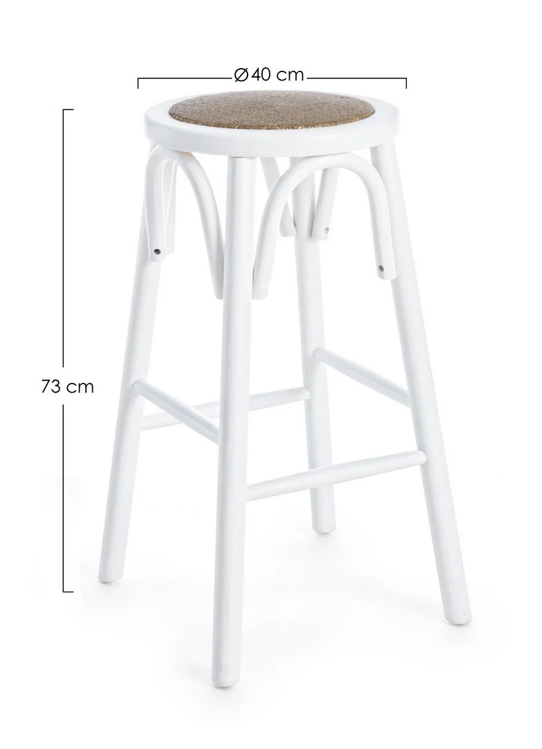 Sgabello da bar Circle per interno, Struttura In Legno Di Olmo, 40 x x 40 x 73 cm