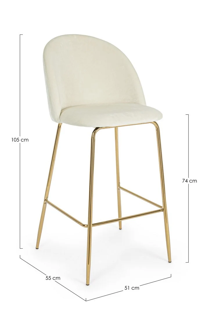Sgabello da bar Carry per interno, Struttura In Acciaio E Compensato, 38 x x 38 x 75 cm