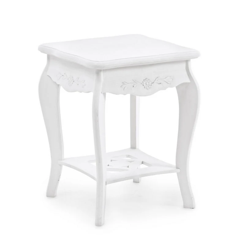 Sgabello per interno "Daisy" Mdf,Verniciatura A Base D'Acqua, Maniglie In Alluminio, 34 x 34 x 44 h cm