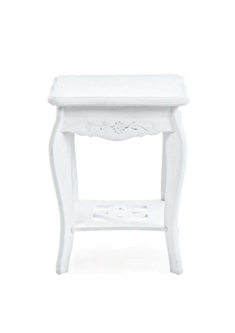 Sgabello per interno "Daisy" Mdf,Verniciatura A Base D'Acqua, Maniglie In Alluminio, 34 x 34 x 44 h cm