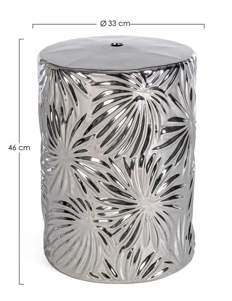 Sgabello per interno "Sfinge" Ceramica, Verniciatura Elettrolitica, 33 x 33 x 46 h cm