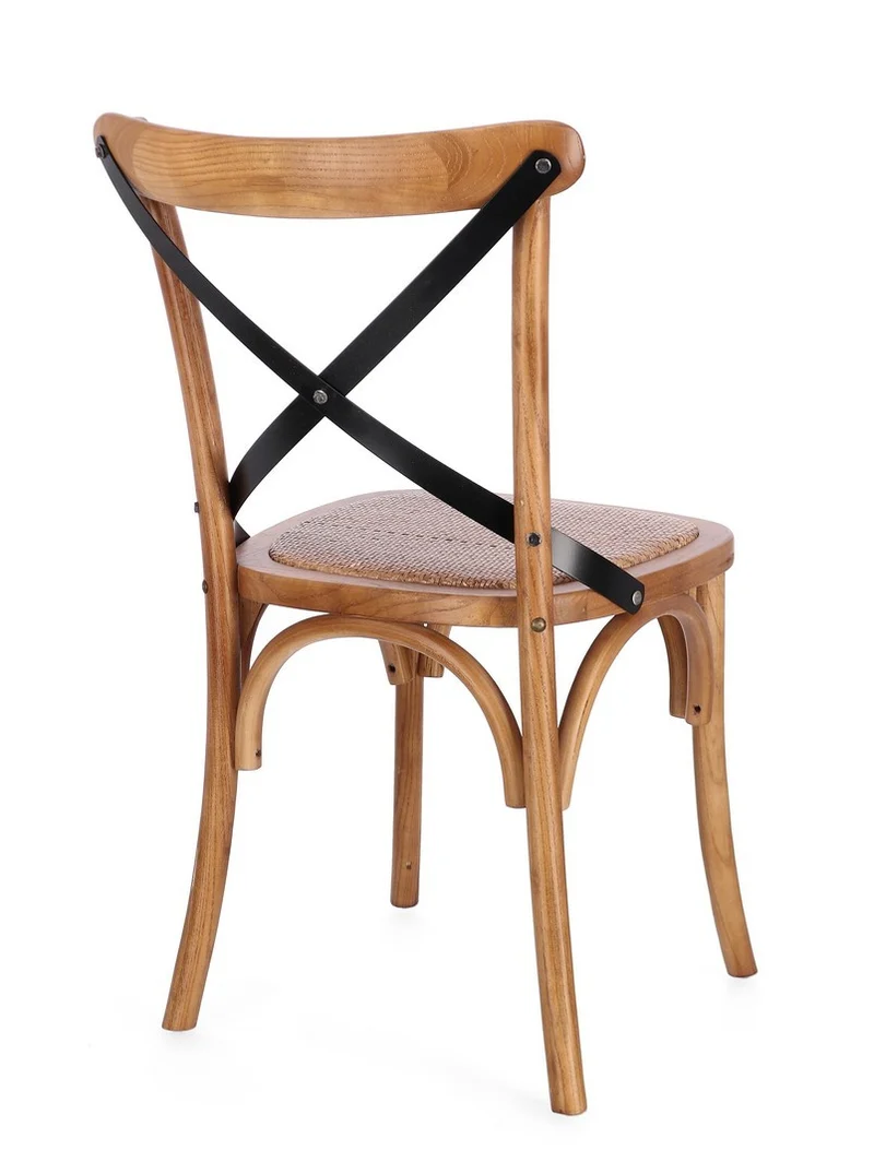 Sedia "Cross Metal" con struttura in legno di olmo da 50,5 x 52 x h 87 cm