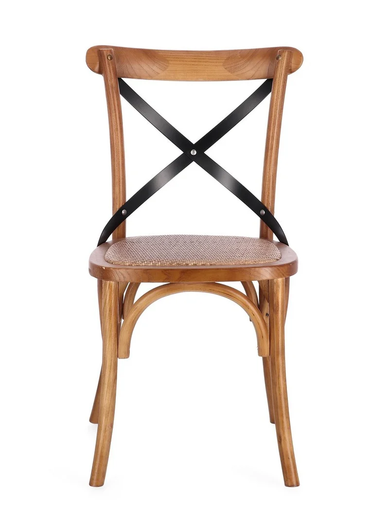 Sedia "Cross Metal" con struttura in legno di olmo da 50,5 x 52 x h 87 cm
