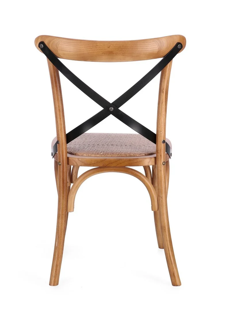 Sedia "Cross Metal" con struttura in legno di olmo da 50,5 x 52 x h 87 cm