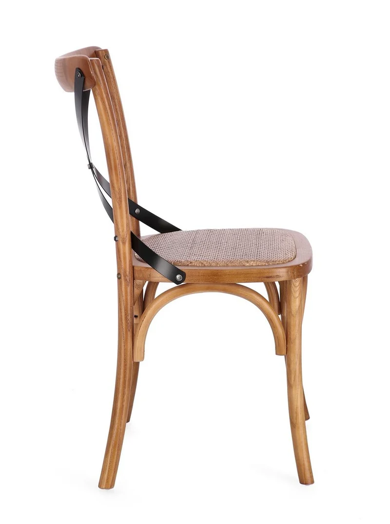 Sedia "Cross Metal" con struttura in legno di olmo da 50,5 x 52 x h 87 cm