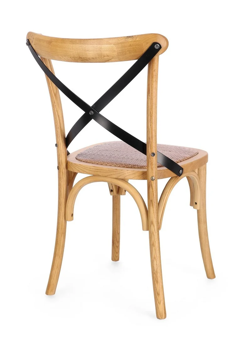Sedia "Cross Metal" con struttura in legno di olmo da 50,5 x 52 x h 87 cm