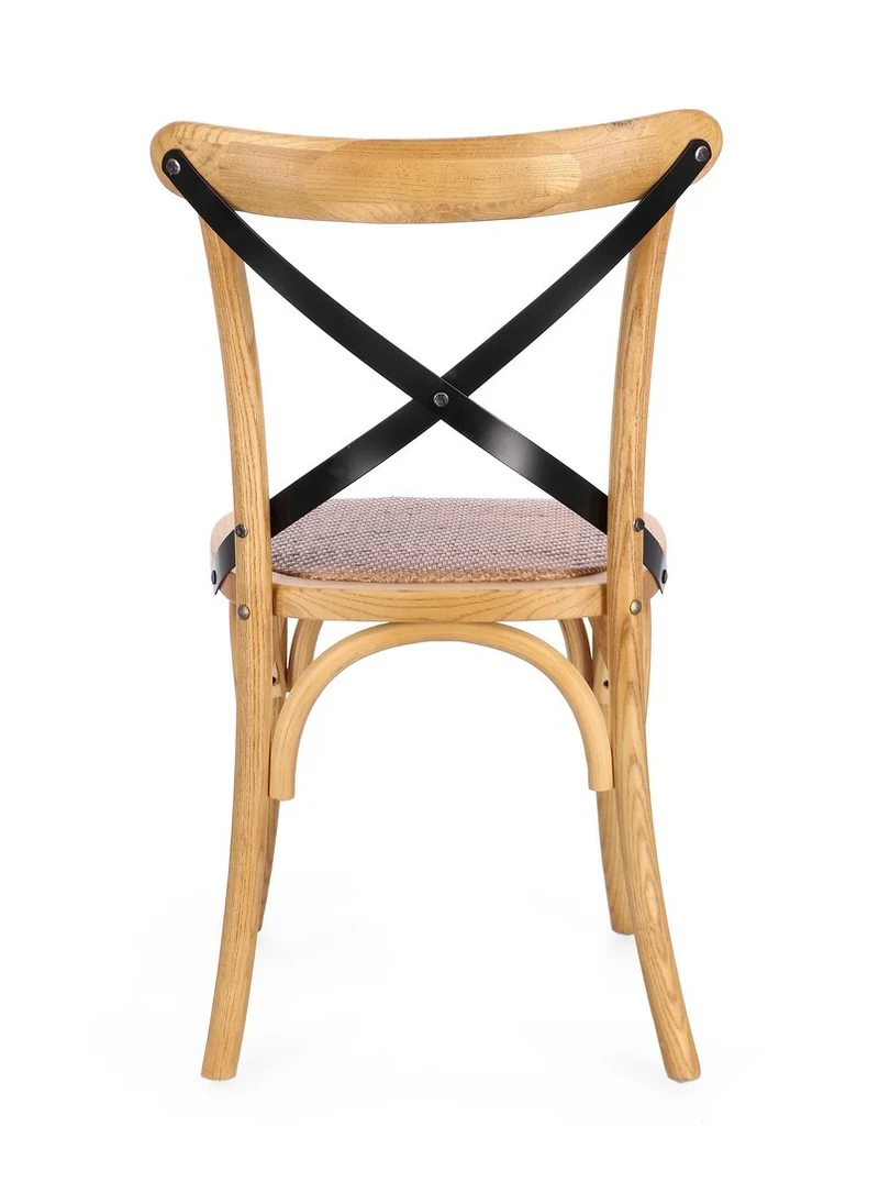 Sedia "Cross Metal" con struttura in legno di olmo da 50,5 x 52 x h 87 cm