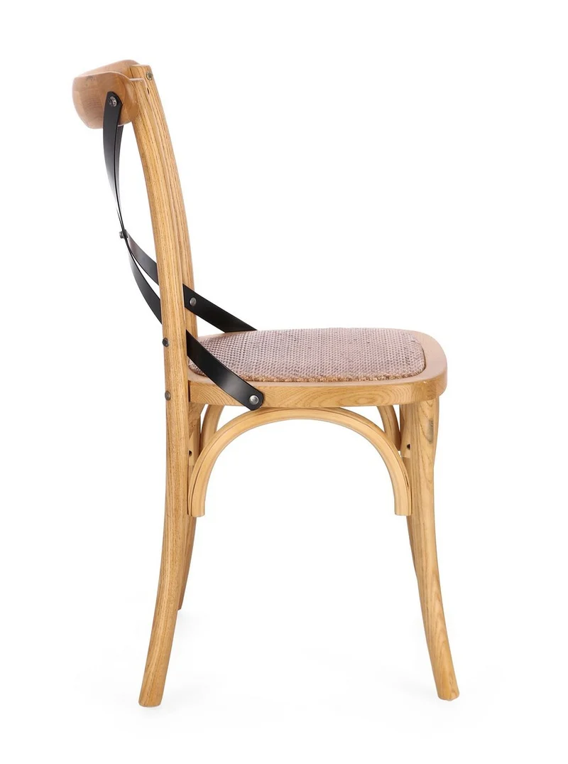 Sedia "Cross Metal" con struttura in legno di olmo da 50,5 x 52 x h 87 cm