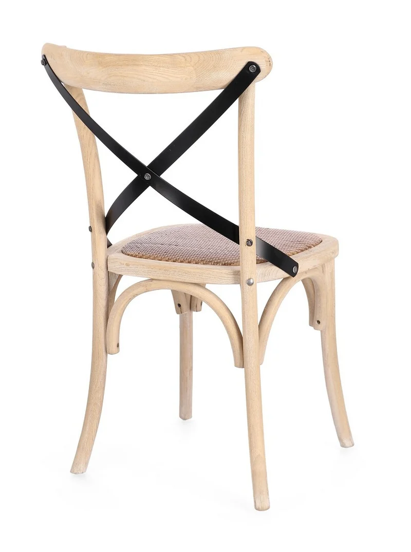 Sedia "Cross Metal" con struttura in legno di olmo da 50,5 x 52 x h 87 cm