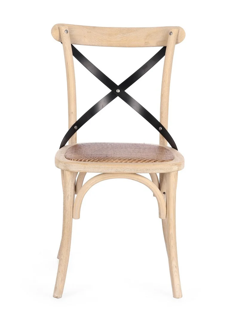 Sedia "Cross Metal" con struttura in legno di olmo da 50,5 x 52 x h 87 cm