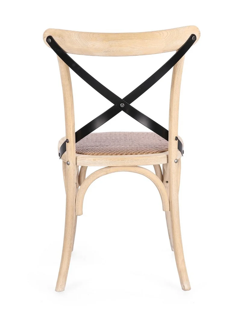 Sedia "Cross Metal" con struttura in legno di olmo da 50,5 x 52 x h 87 cm