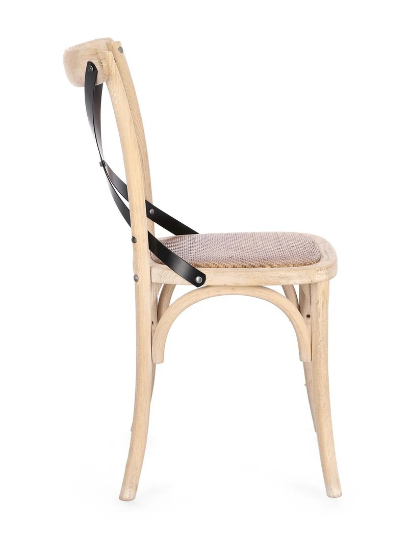 Sedia "Cross Metal" con struttura in legno di olmo da 50,5 x 52 x h 87 cm