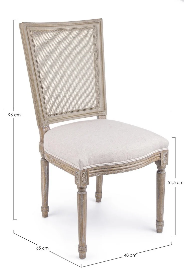 Sedia "Liliane" con struttura in legno di frassino, con cuscino da 48 x 65 x h 96 cm