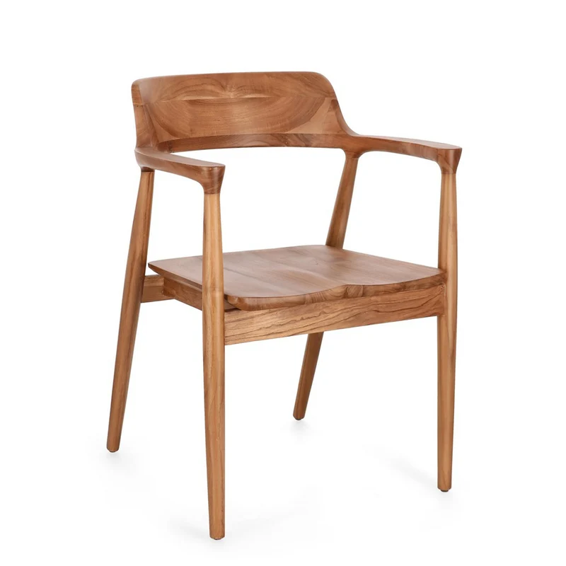 Sedia "Suzy" con legno teak, per arredo interno con braccioli 59 x 57 x h 79 cm