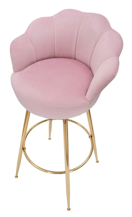 Sgabello da bar "Vienna" in tessuto gambe in metallo color oro per interni