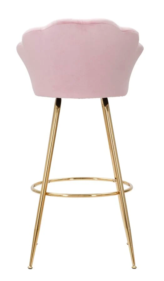 Sgabello da bar "Vienna" in tessuto gambe in metallo color oro per interni