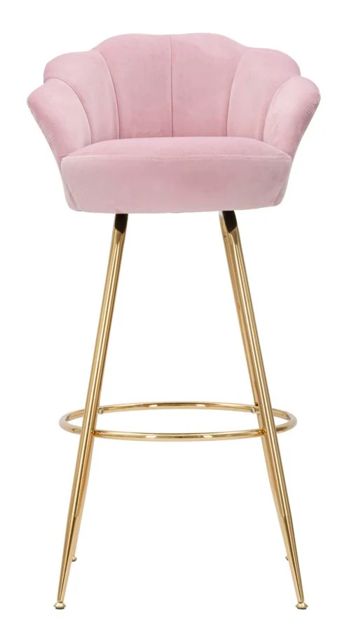 Sgabello da bar "Vienna" in tessuto gambe in metallo color oro per interni