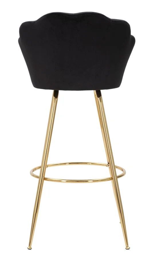 Sgabello da bar "Vienna" in tessuto gambe in metallo color oro per interni