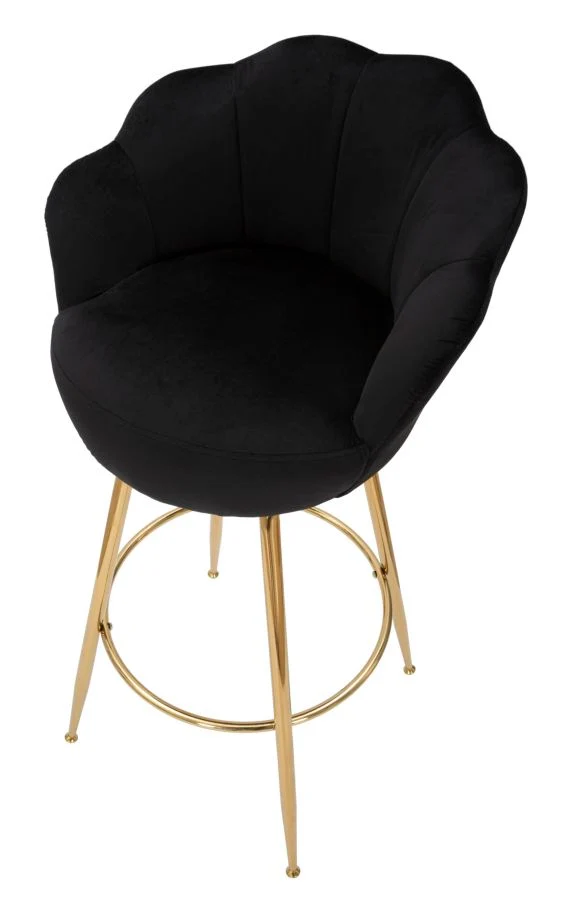 Sgabello da bar "Vienna" in tessuto gambe in metallo color oro per interni