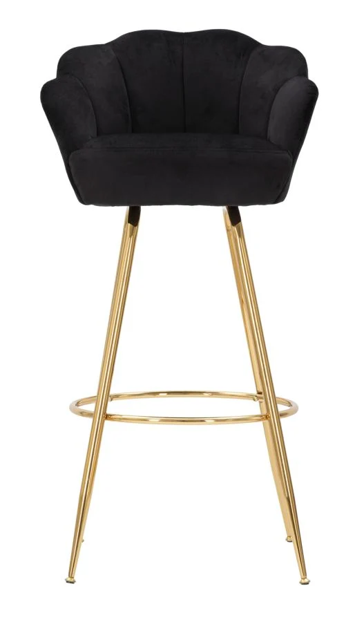 Sgabello da bar "Vienna" in tessuto gambe in metallo color oro per interni