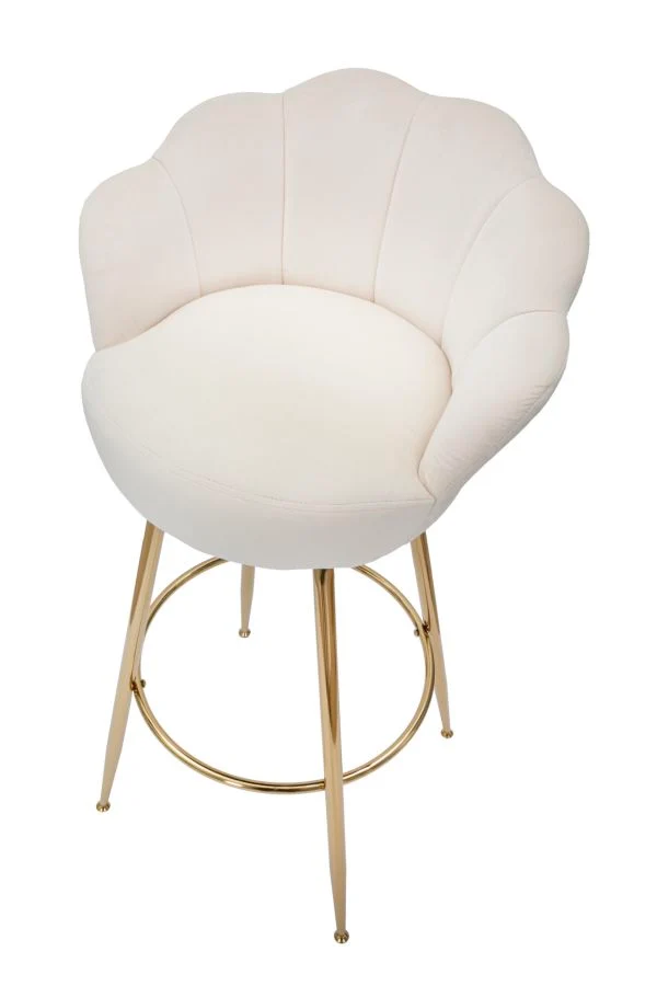 Sgabello da bar "Vienna" in tessuto gambe in metallo color oro per interni