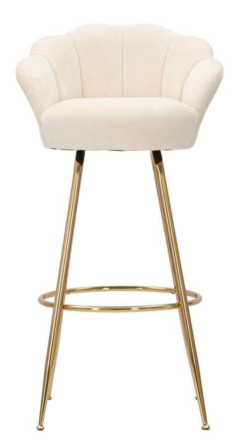 Sgabello da bar "Vienna" in tessuto gambe in metallo color oro per interni