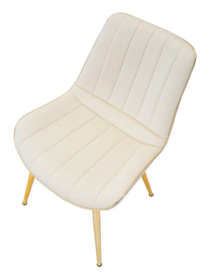 Sedia "Paris" in poliestere gambe in metallo color oro per interni