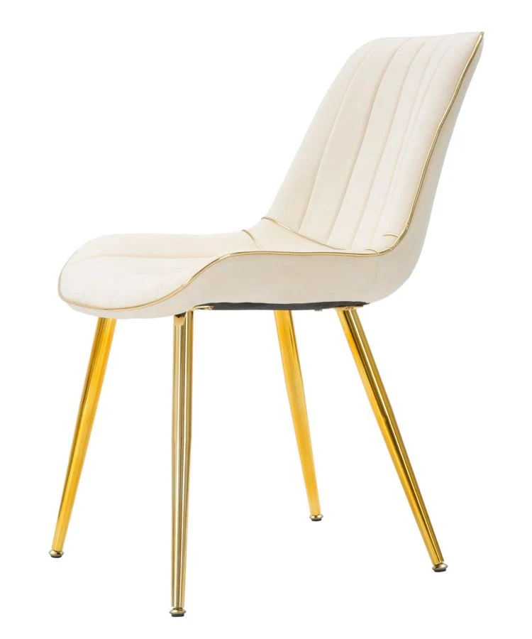 Sedia "Paris" in poliestere gambe in metallo color oro per interni
