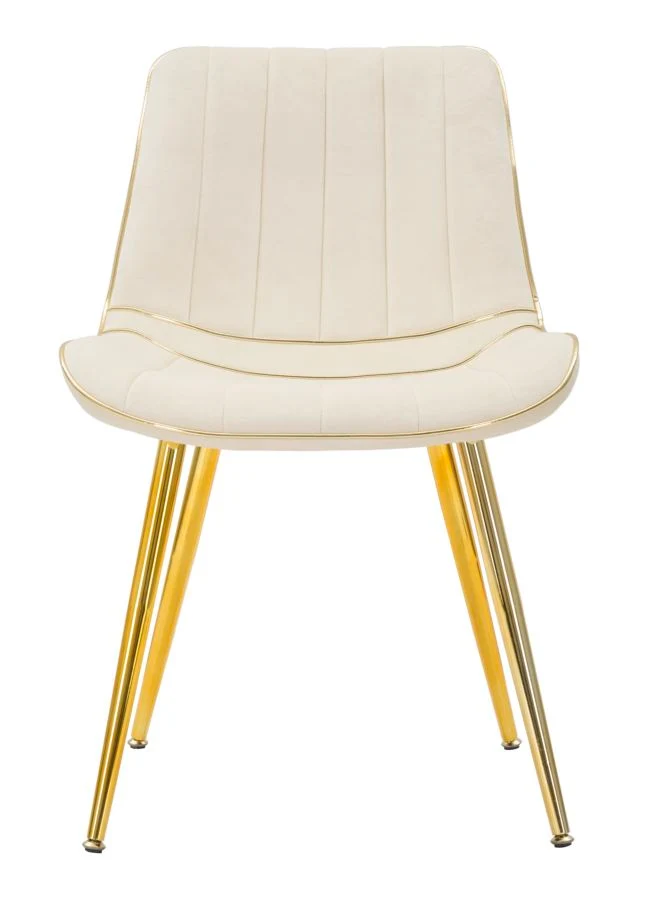 Sedia "Paris" in poliestere gambe in metallo color oro per interni