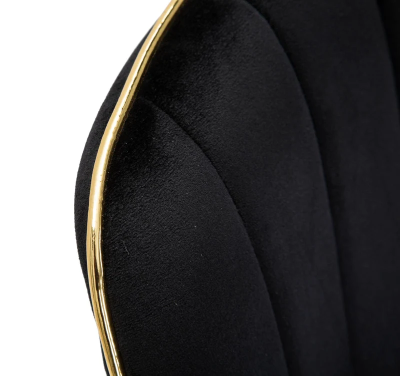 Sedia "Paris" in poliestere gambe in metallo color oro per interni