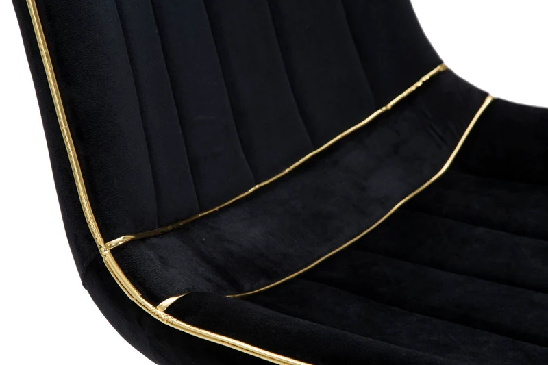 Sedia "Paris" in poliestere gambe in metallo color oro per interni