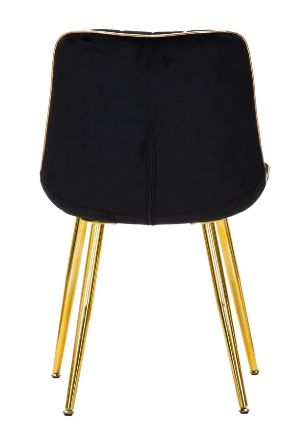 Sedia "Paris" in poliestere gambe in metallo color oro per interni