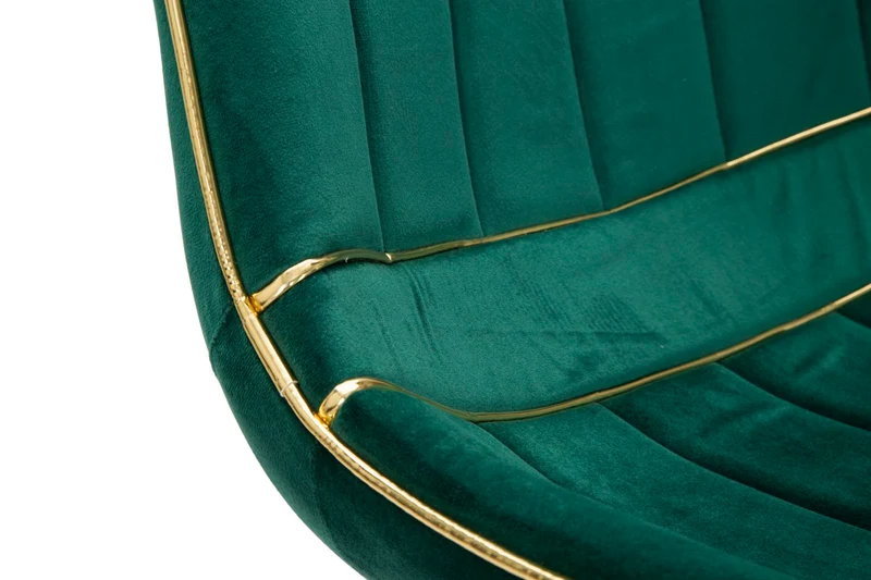 Sedia "Paris" in poliestere gambe in metallo color oro per interni