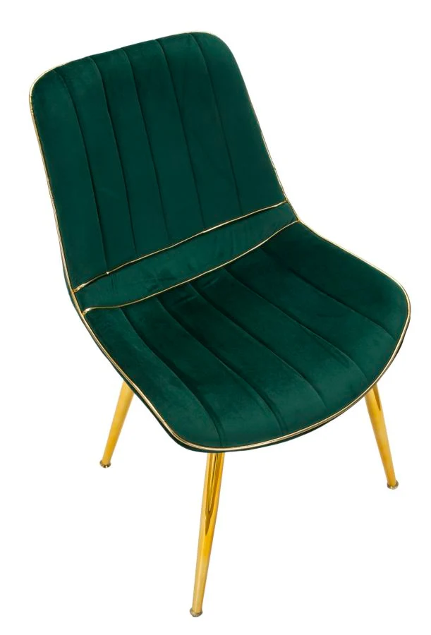 Sedia "Paris" in poliestere gambe in metallo color oro per interni