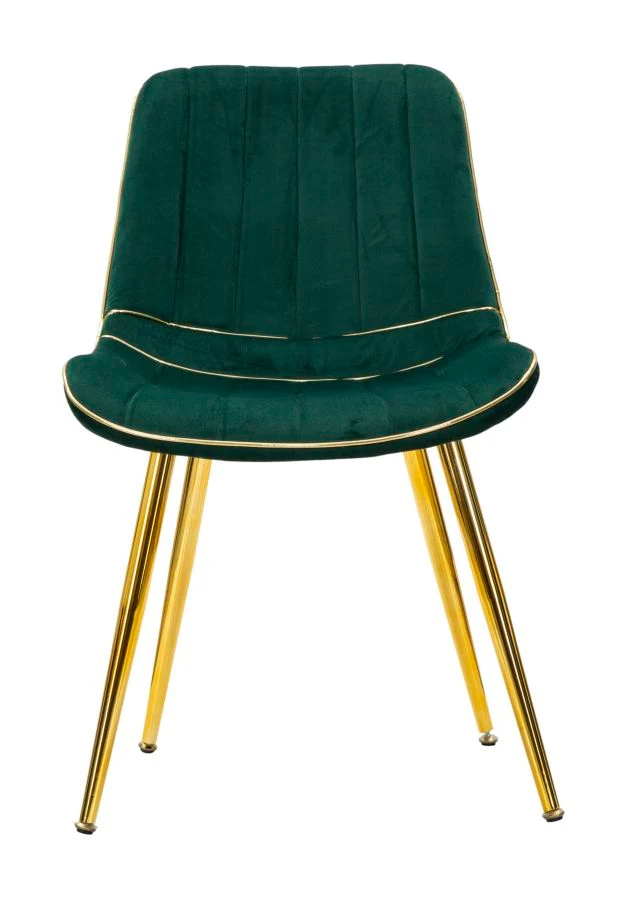 Sedia "Paris" in poliestere gambe in metallo color oro per interni