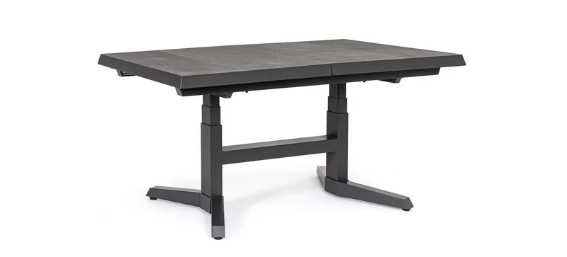 Tavolo allungabile "Robert" struttura in alluminio, piano in ceramica da 143/183 x 88 cm