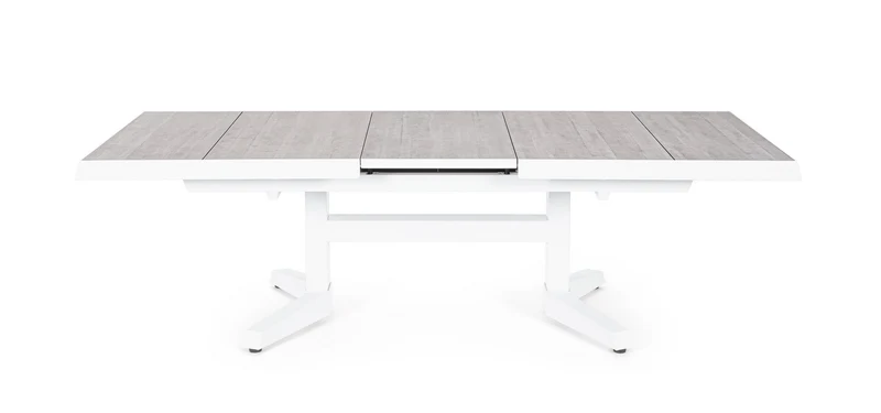 Tavolo allungabile "Robert" struttura in alluminio, piano in ceramica da 143/183 x 88 cm