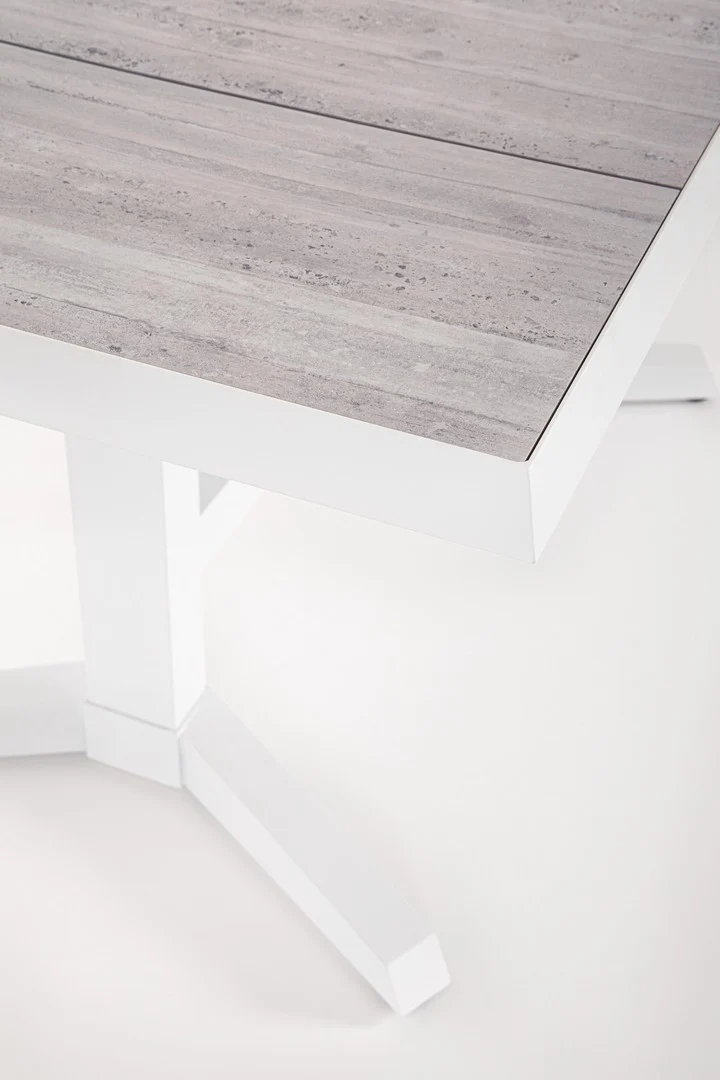Tavolo allungabile "Robert" struttura in alluminio, piano in ceramica da 143/183 x 88 cm