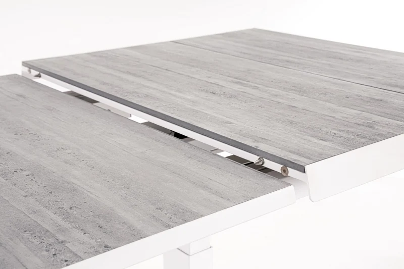 Tavolo allungabile "Robert" struttura in alluminio, piano in ceramica da 143/183 x 88 cm