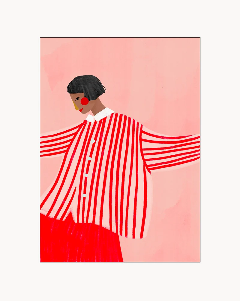 Stampa The Woman With the Red Stripes
